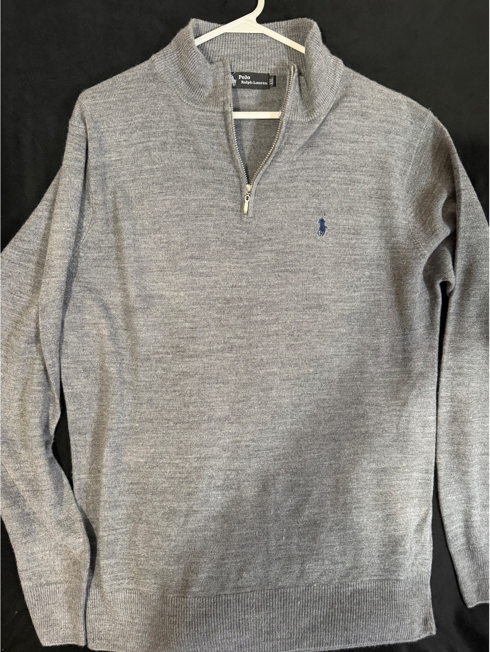 Polo Ralph Lauren Men's 100% Cashmere Gray Quarter Zip Sweater XXL